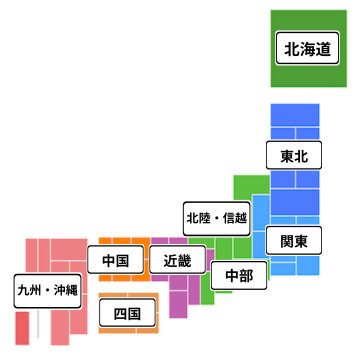 日本地図（地方区分）